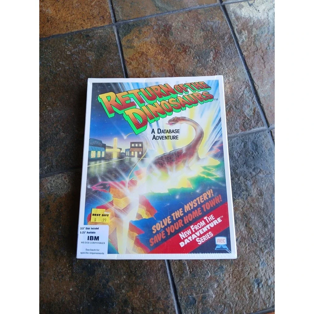 Return of the Dinosaurs (IBM,‎ 1988) Vintage Computer Video Game AEC Box PC